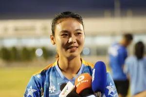 Tiền đạo Phạm Hải Yến tự tin trước trận ra quân SEA Games 33. ẢNH: HỮU THÀNH