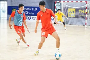 Đội tuyển futsal Việt Nam tích cực tập luyện hướng đến vòng chung kết Futsal châu Á 2026. ẢNH: TÂM HÀ