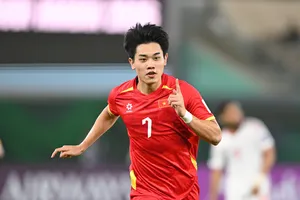 Niềm vui của Nguyễn Đình Bắc khi ghi bàn cho U23 Việt Nam. ẢNH: AFC