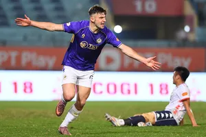 Tân binh David Fisher ghi bàn thắng đầu tiên cho Hà Nội FC