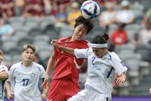 Các cô gái CHDCND Triều Tiên có chiến thắng đầu tiên sau 16 năm trở lại Asian Cup nữ. ẢNH: AFC