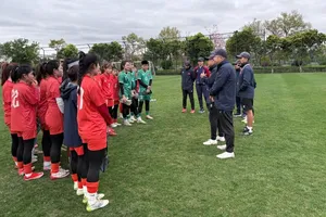 U20 nữ Việt Nam đang tập huấn tại Trung Quốc. ẢNH: NHẬT ĐOÀN 