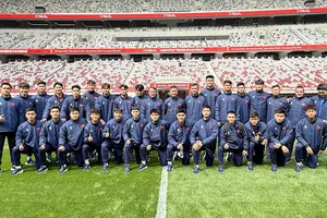 U23 Việt Nam tham quan sân Tây An, địa điểm tổ Giải giao hữu quốc tế CFA Team China - Tây An 2026. ẢNH: NHẬT ĐOÀN 