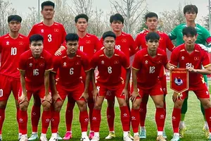 U23 Việt Nam ở trận ra quân Giải giao hữu CFA Team China - Tây An 2026. ẢNH: NHẬT ĐOÀN 