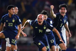 Đội tuyển Thái Lan đoạt vé dự vòng chung kết Asian Cup 2027 đầy cảm xúc. ẢNH: AFC 