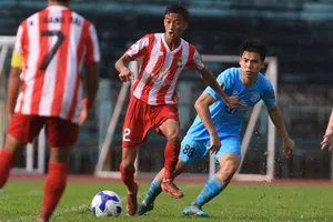 Các cầu thủ Long An tiếp tục kéo dài chuỗi thất bại của mình. ẢNH: VPF 