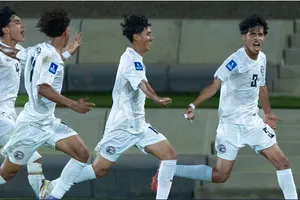 Các cầu thủ U17 Yemen khiến cuộc đua giành vé đi World Cup tại bảng C trở nên khó lường. ẢNH: AFC 