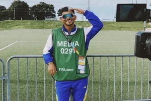 FIFA Blogger Nguyễn Nam Hiếu tác nghiệp tại World Cup 2026. ẢNH: NVCC