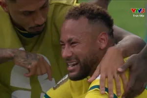 Neymar bật khóc sau khi Brazil dừng bước tại vòng 1/8 World Cup 2026. ẢNH: VTV 