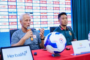 Tân HLV Jorn Andersen của Myanmar đánh giá cao đội tuyển Việt Nam. ẢNH: TÂM HÀ 