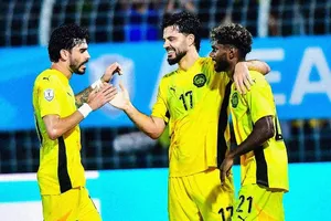 Tiền đạo đội trưởng gốc Brazil Paulo Josue (số 17) đã ghi 3 bàn thắng cho Malaysia tại ASEAN Cup 2026. ẢNH: FAM 