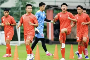 Đội tuyển Việt Nam đã có buổi tập đầu tiên tại Malaysia hôm 14-8. ẢNH: NHẬT ĐOÀN