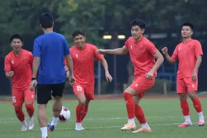 Đội tuyển Việt Nam hoàn thiện khâu chuẩn bị cho trận gặp Thái Lan. ẢNH: TÂM HÀ
