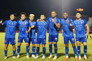 Niềm vui chiến thắng của các cầu thủ Becamex TPHCM. ẢNH: BECAMEX TPHCM FC 