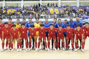 Đội tuyển futsal Việt Nam sẽ hội quân trở lại từ ngày 26-10 để chuẩn bị tham dự Đại hội Thể thao trong nhà và Võ thuật châu Á 2026. ẢNH: QUỐC KHANH