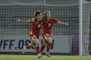U17 nữ Việt Nam hoàn thành mục tiêu đoạt vé dự vòng chung kết U17 nữ châu Á 2027. ẢNH: DŨNG PHƯƠNG