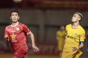 Các cầu thủ Thanh Hóa và Hà Tĩnh cầm hòa nhau tại vòng 6 V-League 2026-2027. ẢNH: VPF