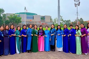 胡志明市妇女会代表团赴河内出席第十四次全国妇女代表大会。