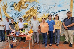 温陵会馆举行放生池文物浮雕墙修复工程动工仪式。图：心雨