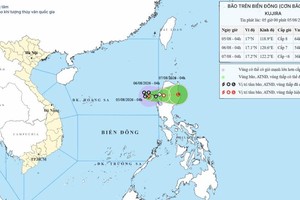 8月5日凌晨4时3号台风中心位置。 制图：越南国家水文气象预报中心