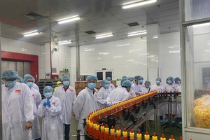 华企参观cholimex food 生产间。图：心雨