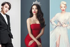 Sơn Tùng, Tóc Tiên hội ngộ Phạm Hương trong đêm bán kết Hoa hậu Hoàn vũ Việt Nam