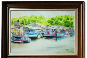Họa sĩ Vũ Thành Tâm khai mạc triển lãm cá nhân đầu tiên mang tên Non nước thanh bình.
