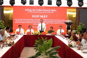 Chủ tịch Quốc hội Trần Thanh Mẫn phát biểu tại buổi họp mặt