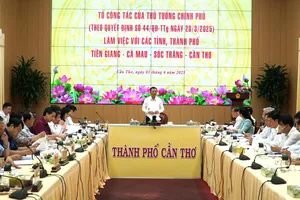 Đồng chí Đoàn Hồng Phong, Tổng Thanh tra Chính phủ phát biểu kết luận buổi làm việc