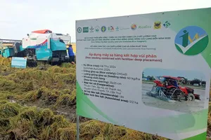 Bảng hướng dẫn Áp dụng máy sạ hàng kết hợp vùi phân trên ruộng lúa nông dân ĐBSCL