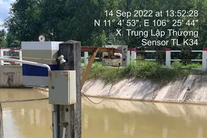 Trạm quan trắc thủy văn  ở xã Trung Lập Thượng, huyện Củ Chi, TPHCM