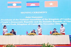 Việt Nam, Lào, Campuchia ký Tuyên bố chung thiết lập cơ chế Hội nghị cấp cao Quốc hội 3 nước