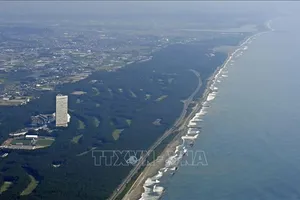 Quang cảnh bờ biển thành phố Miyazaki, tiếp giáp Rãnh Nankai, miền Tây Nam Nhật Bản. Ảnh: Kyodo/TTXVN 