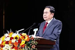 Chủ tịch Quốc hội Trần Thanh Mẫn phát biểu tại buổi lễ. Ảnh: TTXVN