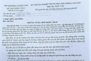 Đề thi môn Ngữ văn Chương trình GDPT 2018