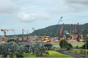 Nhà ga T2 Cảng Hàng không quốc tế Phú Quốc đang được xây dựng. Ảnh: THÁI DƯƠNG