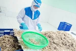 Sản phẩm xương cá đục của Công ty TNHH Tứ Hải (phường Phước Thắng, TPHCM) xuất khẩu sang Nhật Bản 