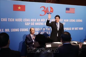 Chủ tịch nước Lương Cường dự cuộc gặp gỡ những người bạn, nhân dân tiến bộ Hoa Kỳ. Ảnh: TTXVN