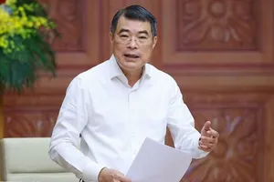 Thủ tướng Lê Minh Hưng phát biểu tại cuộc làm việc với Bộ Nội vụ, Bộ Dân tộc và Tôn giáo, Thanh tra Chính phủ, sáng 17-4. Ảnh: TTXVN