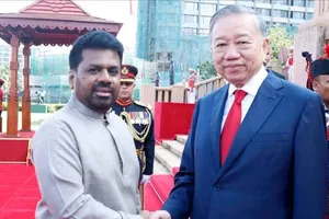 Lễ đón trọng thể Tổng Bí thư, Chủ tịch nước Tô Lâm thăm cấp Nhà nước Sri Lanka