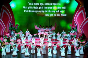Một tiết mục biểu diễn trong Liên hoan văn nghệ thiếu nhi tại Nhà Thiếu nhi TPHCM. ẢNH: THÚY BÌNH