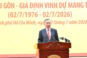 Tổng Bí thư, Chủ tịch nước Tô Lâm phát biểu tại Lễ kỷ niệm 50 năm Ngày Thành phố Sài Gòn - Gia Định vinh dự mang tên Chủ tịch Hồ Chí Minh. Ảnh: VIỆT DŨNG