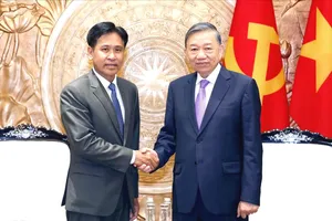 Tổng Bí thư, Chủ tịch nước Tô Lâm tiếp Chánh án Tòa án nhân dân tối cao Lào Phayvy Syboualypha. Ảnh: TTXVN