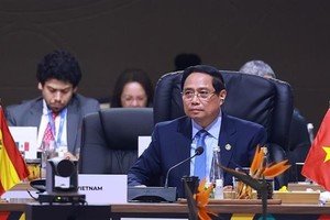 范明政总理在全体会议上发言。图自越通社