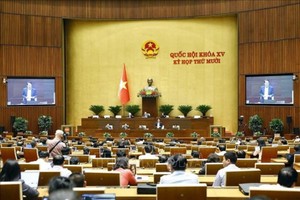 第十五届国会第十次会议场景。图自越通社