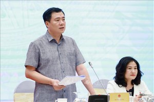 工商部副部长阮生日新致辞。