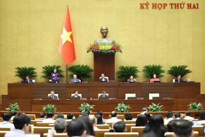 越南第十六届国会第二次会议现场。图自越通社