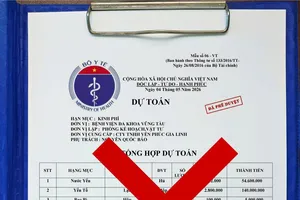 Một văn bản mạo danh Bệnh viện Đa khoa Vũng Tàu.