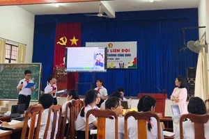 Tiết học chuyên đề tháng 10 của học sinh Trường THCS Trương Công Định.