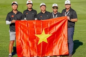 Đội tuyển golf Việt Nam đang tranh tài Nomura Cup 2026 ở Bắc Kinh - Trung Quốc. Ảnh: VGA